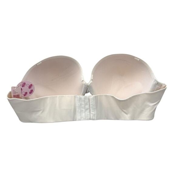 Cacique 40D Cream Multi-way Strapless Underwire Bra Padded Clear Straps NEW - Picture 6 of 9